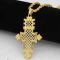 Ethiopian female Crosses  pendant 24k gold color  Pendant necklace trend in jewelry with Twist chain African cross