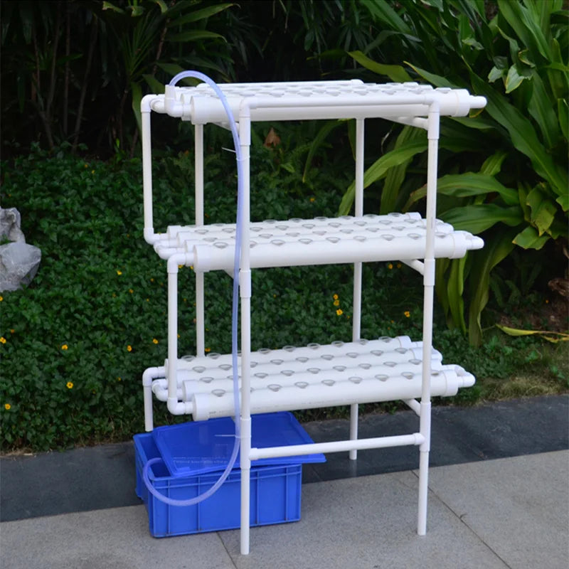 3-Tier 108 Holes Hydroponics Growing System - 12 Pipes Vertical Soilless Planting Kit with Adjustable Water Pump, Space-Saving