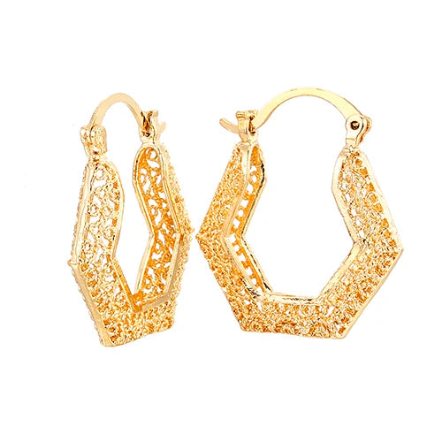 Ethlyn Vintage Style Africa Earrings for Women Gold Color Clip Earrings Girl,Ethiopian Jewelry Arab Middle East Gift E73