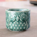 Ceramic Thumb Flowerpot Owl Succulent Plant Pot Kiln Flow Glaze Breathable Pot Small Vase for Desktop Ornaments Home Decor
