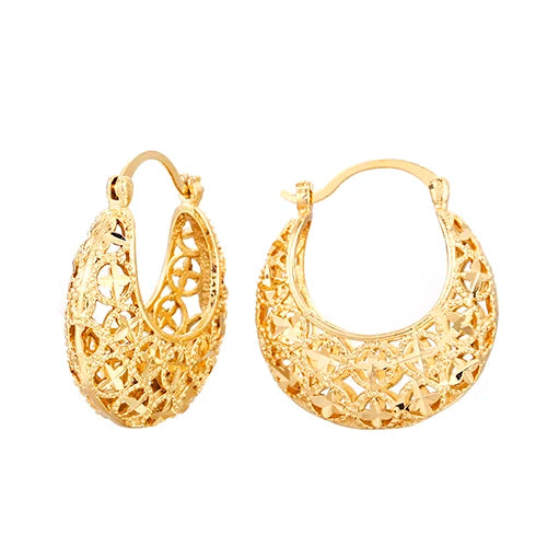 Ethlyn Vintage Style Africa Earrings for Women Gold Color Clip Earrings Girl,Ethiopian Jewelry Arab Middle East Gift E73