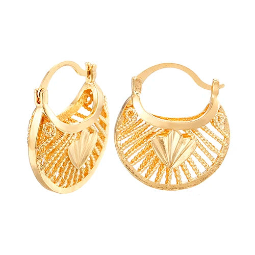 Ethlyn Vintage Style Africa Earrings for Women Gold Color Clip Earrings Girl,Ethiopian Jewelry Arab Middle East Gift E73