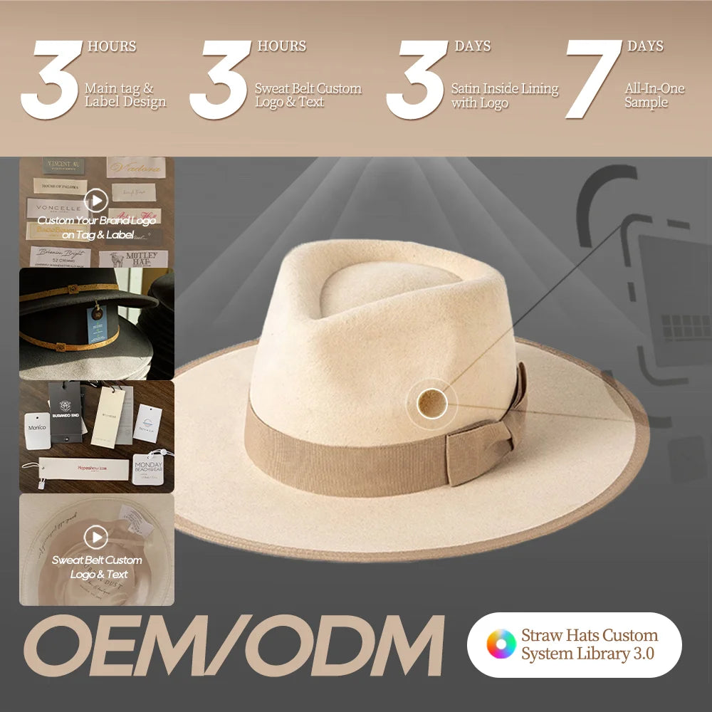 2025 Shinehats OEM Vintage Colorful Wholesale 100% Australian Wool Felt Hat Custom Logo Design Wide Brim Women Fedora Hat