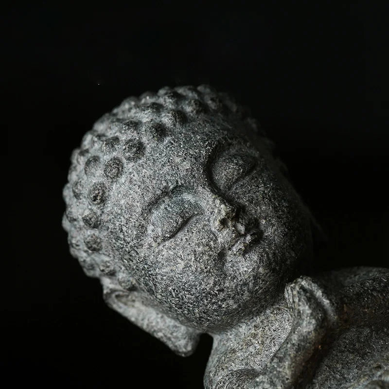 Buddha Statue Granite Sculpture Handmade Figurine Meditation Miniatures Ornament Home Decoration Crafts Creative Culture Gifts