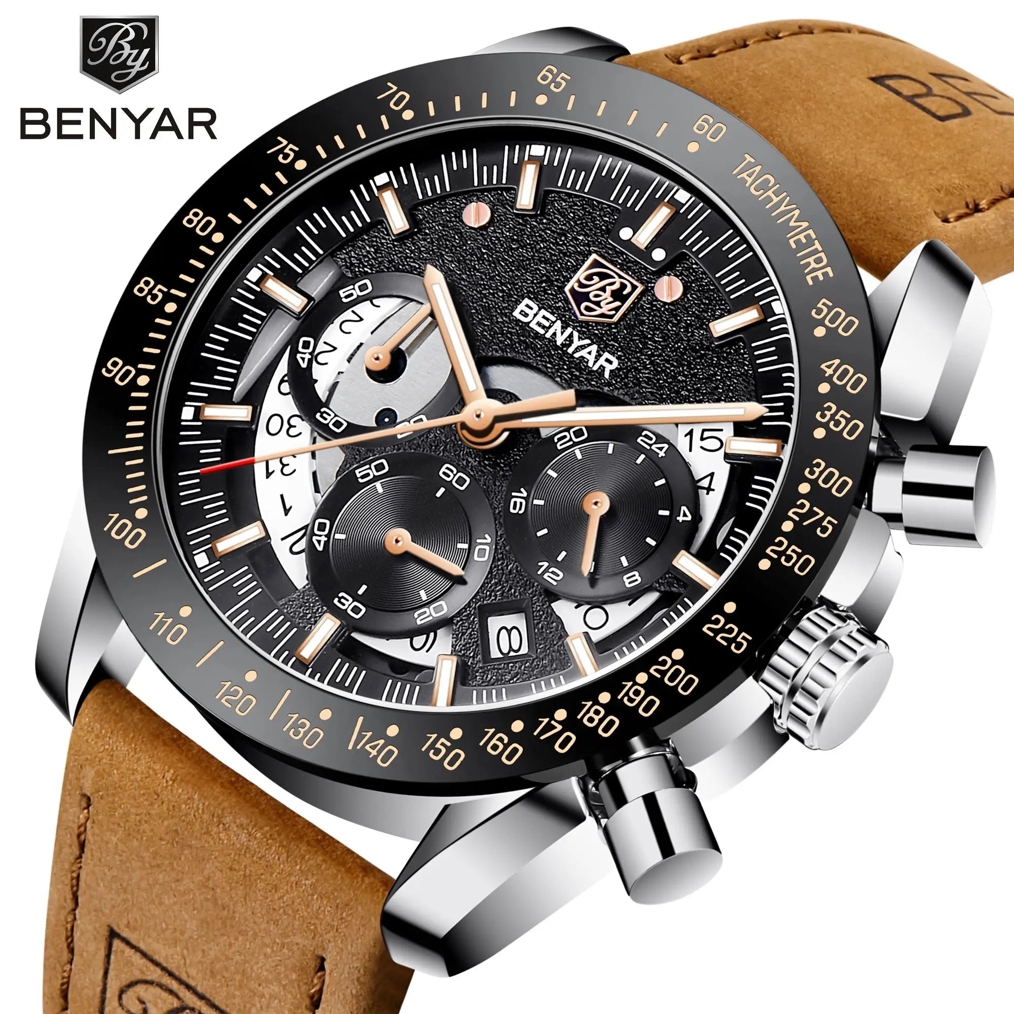 BENYAR Custom Logo Watch 5120 Classic Business Full Steel Watches Men Wrist Luxury New Quartz Male Wristwatches Montre Homme
