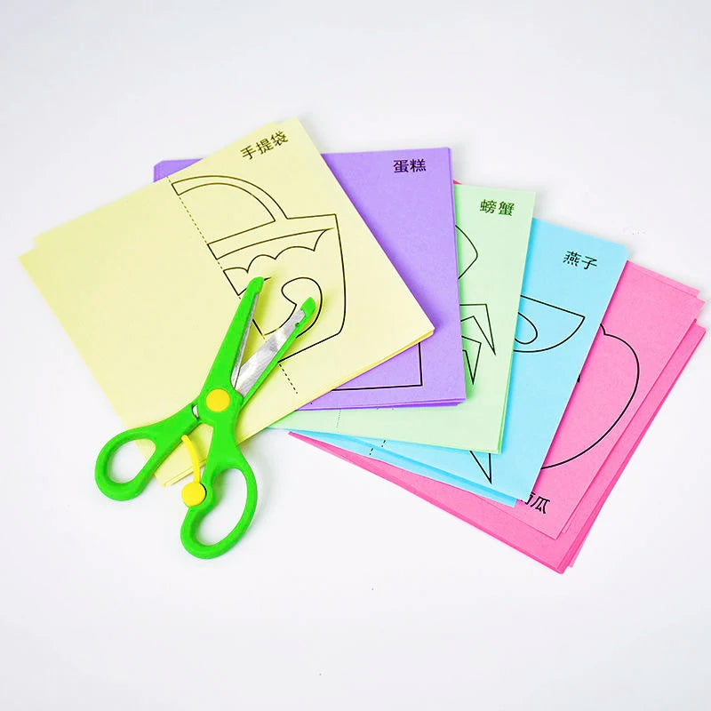 96 Pcs Children Cartoon DIY Colorful Paper Cutting Folding Toys Kids Craft Animal Handcraft Paper Art Learning Educational Toys