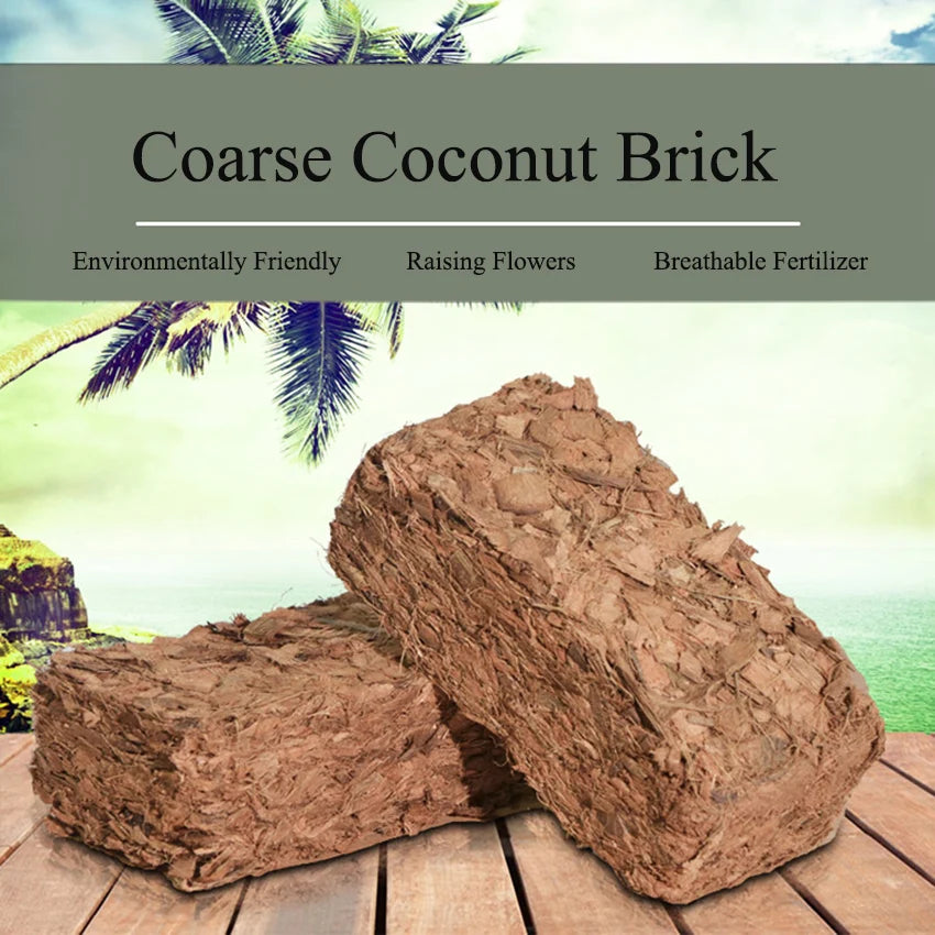 500g Green Natural Plant Coconut Shell Brick Universal Organic Nutrient Soil Coarse Grain Coconut Brick For Garden Vegetable