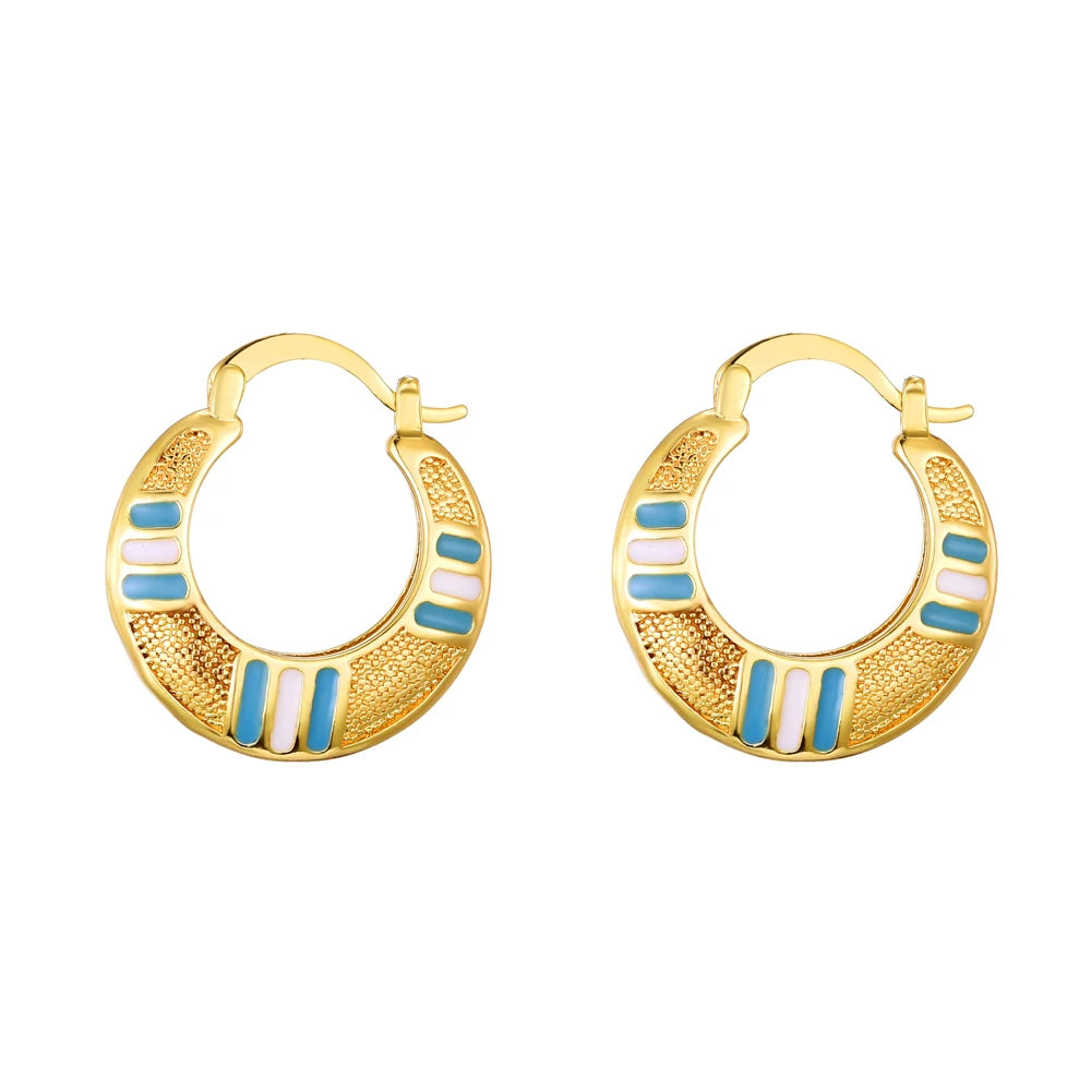 Ethlyn Vintage Style Africa Earrings for Women Gold Color Clip Earrings Girl,Ethiopian Jewelry Arab Middle East Gift E73