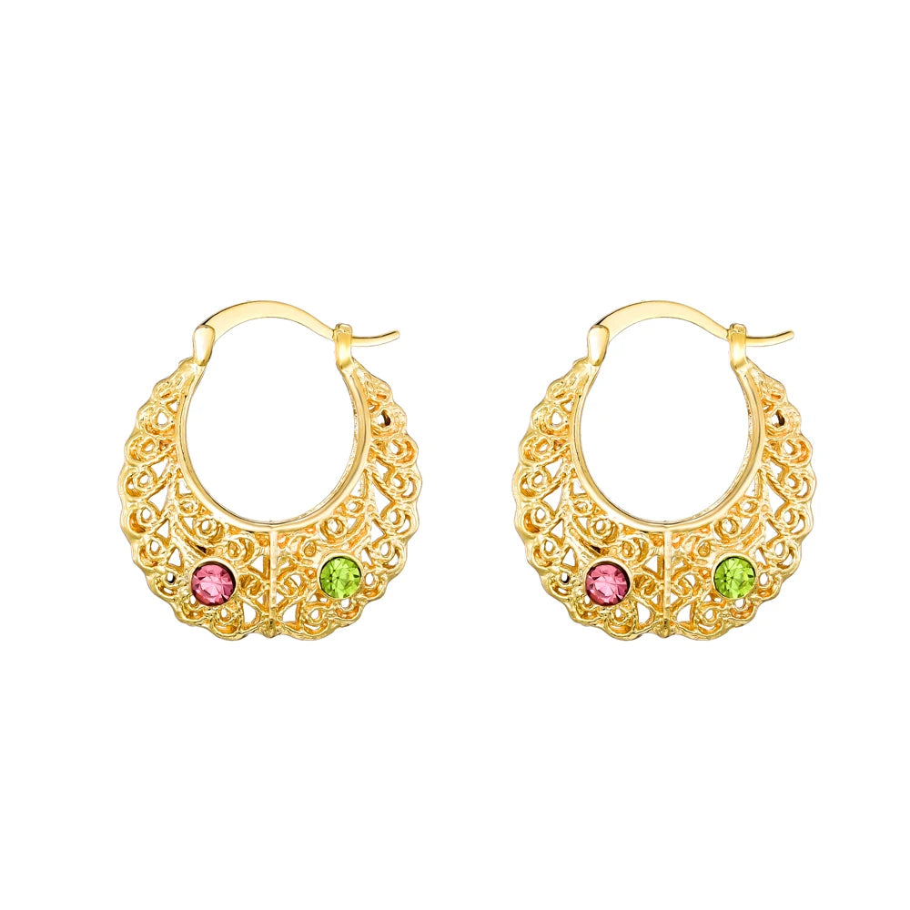 Ethlyn Vintage Style Africa Earrings for Women Gold Color Clip Earrings Girl,Ethiopian Jewelry Arab Middle East Gift E73