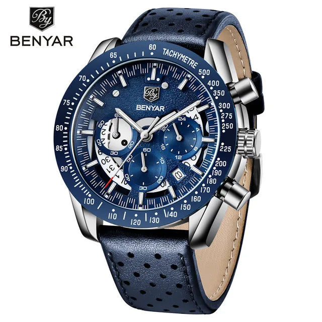 BENYAR Custom Logo Watch 5120 Classic Business Full Steel Watches Men Wrist Luxury New Quartz Male Wristwatches Montre Homme