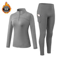 Autumn And Winter Women's Warm Clothing Yoga Self-Cultivation Two-Piece Suit Plus Velvet Sportswear Sports Fitness Sportswear