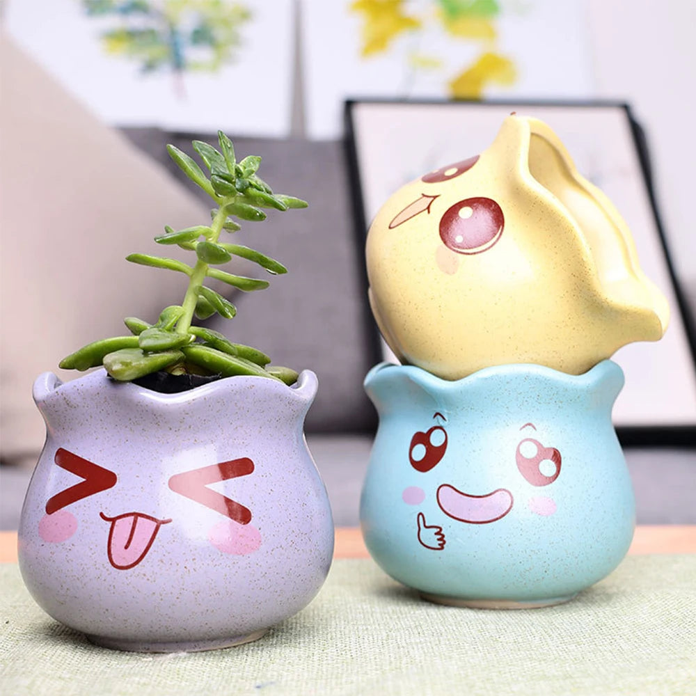 Ceramic Cute Ceramic Flower Pot Ins Succulent Flowerpot Rectangular Plant Potted Desk Decorate Ornament Gardening Decoration