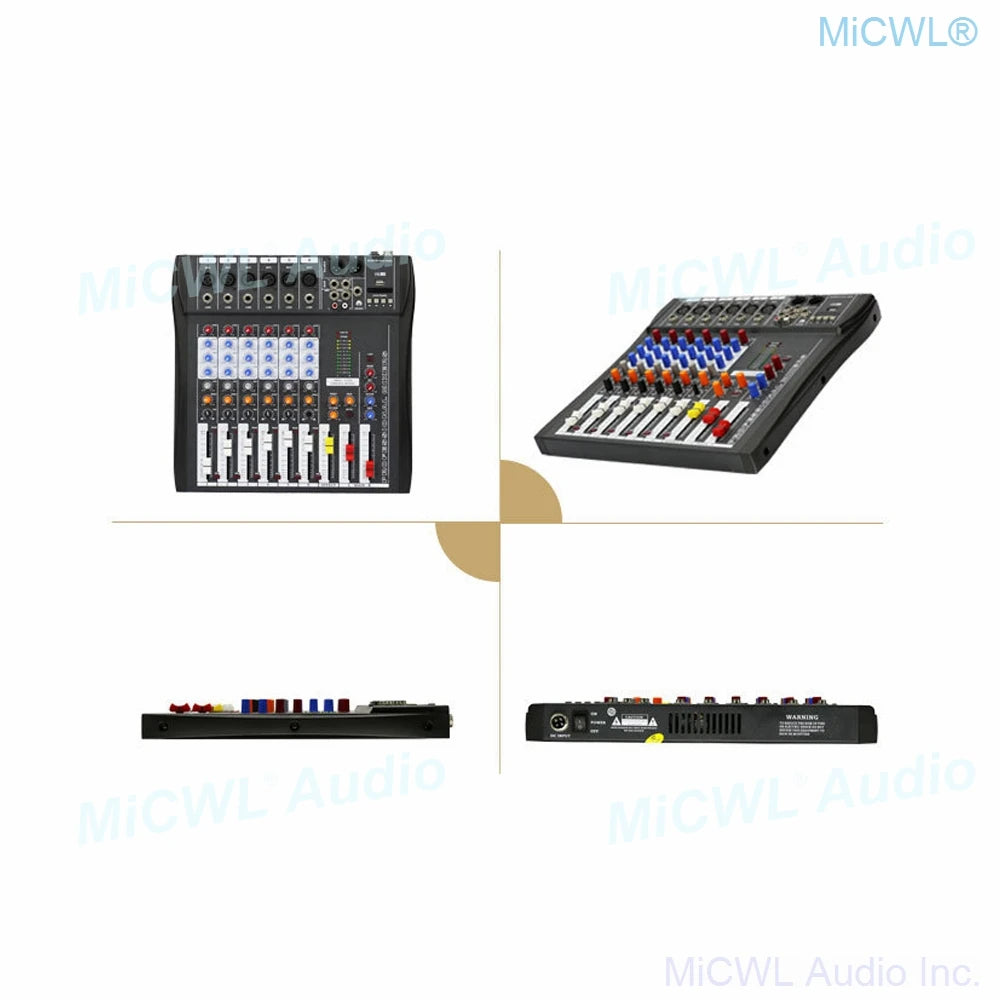 Audio-Mixer MiCWL 6 Channel Bluetooth Music USB High Bass Mixing Console MP3 Karaoke Amplifier DJ Equipment