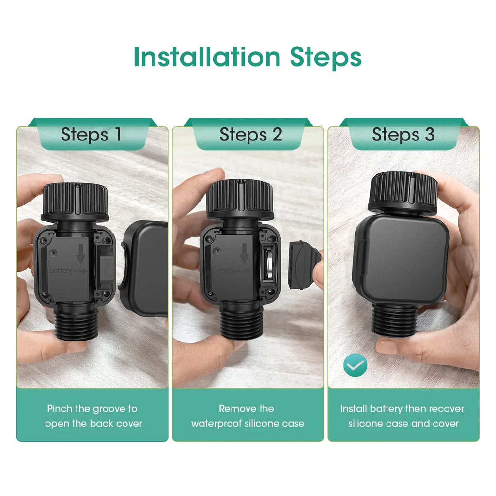 Battery Powered Garden Hose Flow Meter Digital LCD GPM LPM 0.5-8Bar Instant Water Usage Recorder for Irrigation