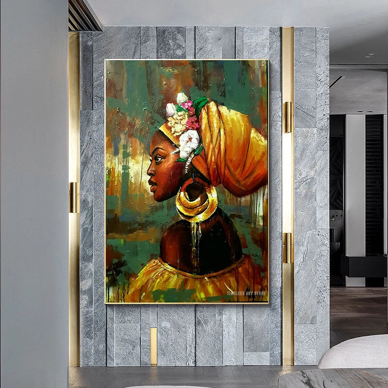 African Black Woman Graffiti Art Posters And Prints Abstract African Girl Canvas Paintings On The Wall Art Pictures Wall Decor