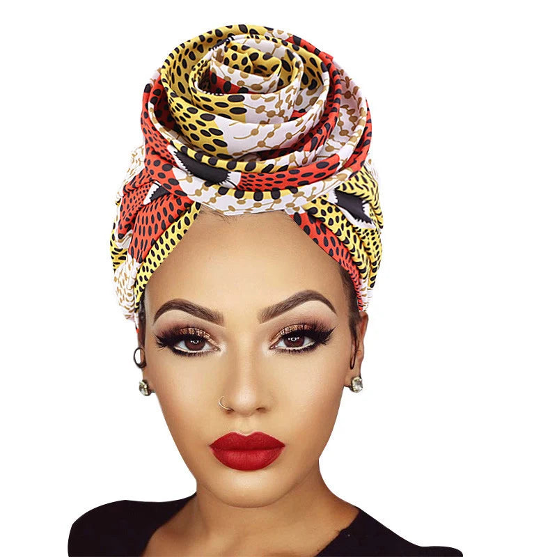 Big Flower Women's African Turban Cap Satin Lining Africa Pattern Printed Headwear Hat Female Head Wraps Ankara Hair Head Hat