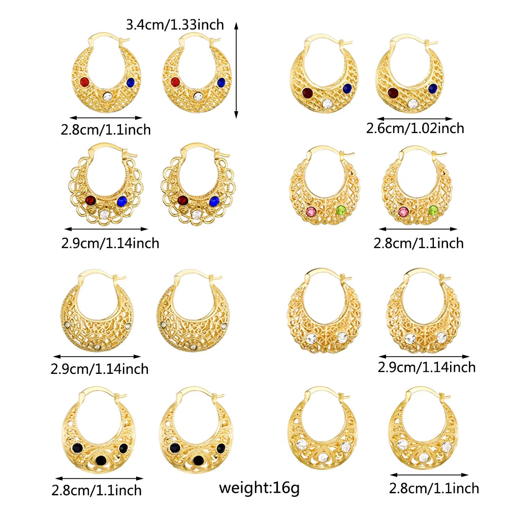 Ethlyn Vintage Style Africa Earrings for Women Gold Color Clip Earrings Girl,Ethiopian Jewelry Arab Middle East Gift E73