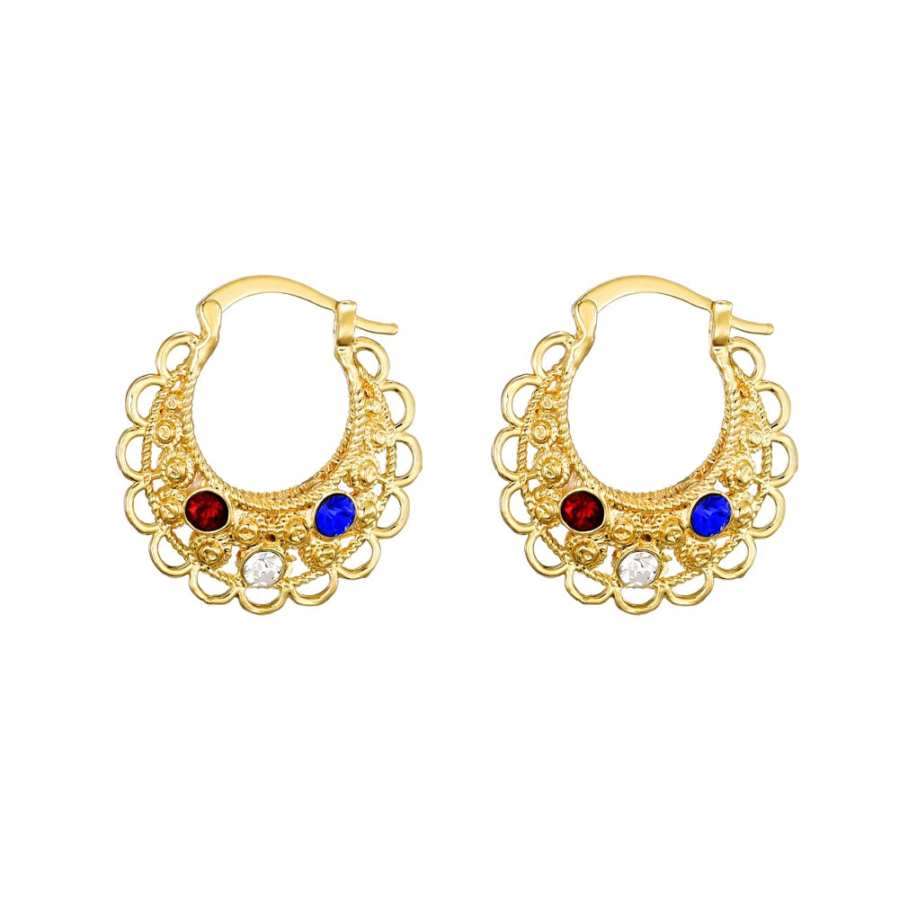 Ethlyn Vintage Style Africa Earrings for Women Gold Color Clip Earrings Girl,Ethiopian Jewelry Arab Middle East Gift E73