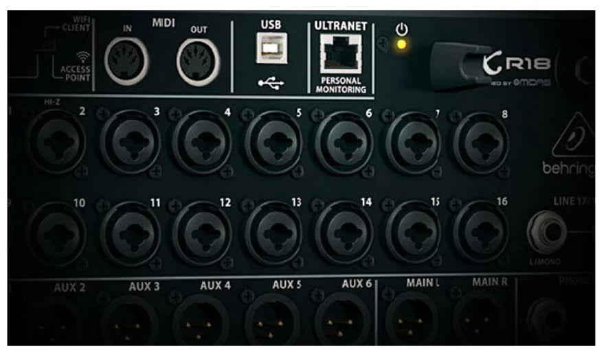 Behringer X Air XR18 18-channel Rackmount Digital Mixer for iPad/Android Tablet with 16  Midas Preamps, Wi-Fi and USB Interface
