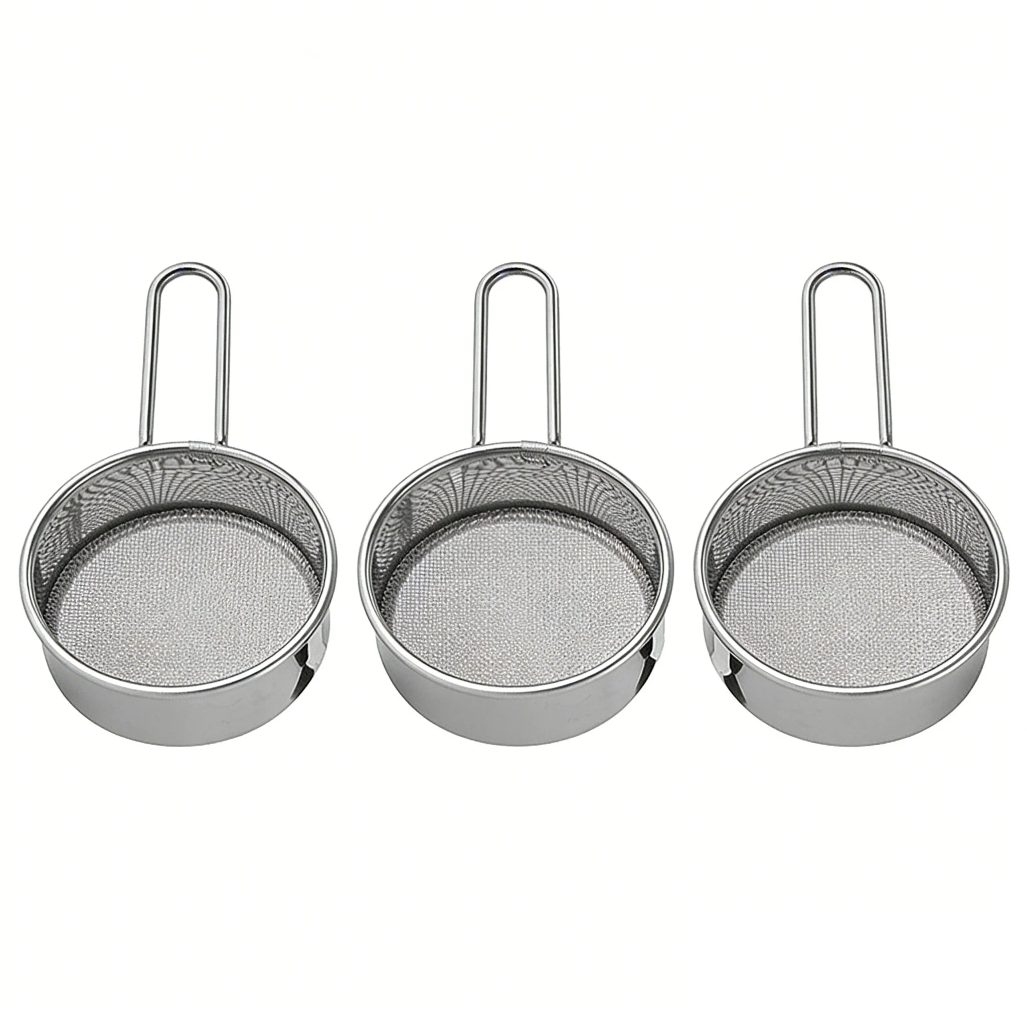 1/3Pcs/Set Stainless Steel Wire Fine Mesh Oil Strainer Flour Colander Sieve Sifter Pastry Baking Tools Kitchen Accessories