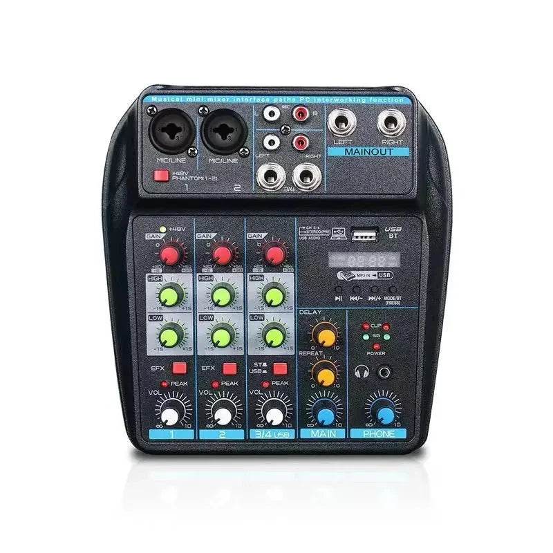 AS4 4 way Mini Mixer with Reverberation Stage Mobile Computer Live USB Recording audio mixer 4 channels DJ Mixer sound Mixer