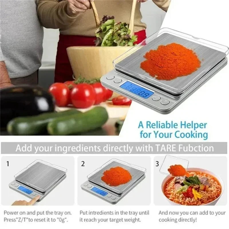 Digital Kitchen Scale Kitchen Measuring Scales Mini Pocket Precision Jewelry Electronic Balance De Cuisine Weight Gold Food Bar