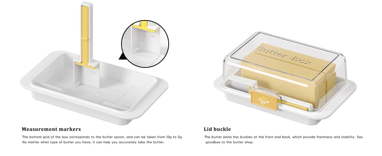 Butter Dish with Cover Butter Fresh-keeping Box with Cutter Slicer Countertop Butter Box for Refrigerator Storage Tableware