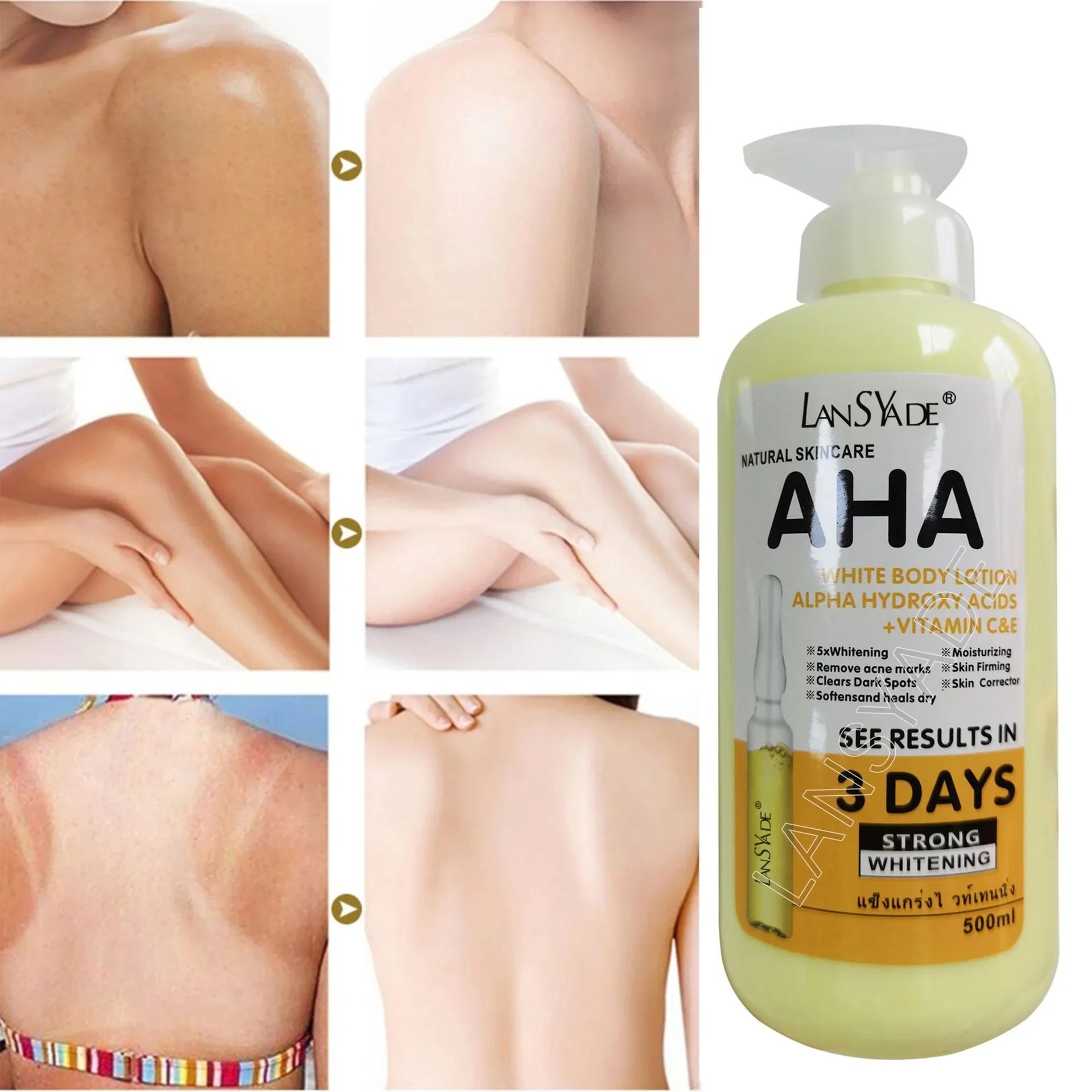 Body Lotion AHA Hydroxy Acid & VC Moisturizing Brightening Body Lotion Nourishing Moisturizing Skin Skin Care Products 500ml