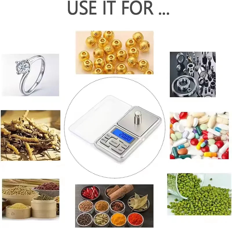 Digital Pocket Scales Jewelry Scales Weight Diamond Balance Kitchen Weighing High Precision Electronic Digital Pocket Scale