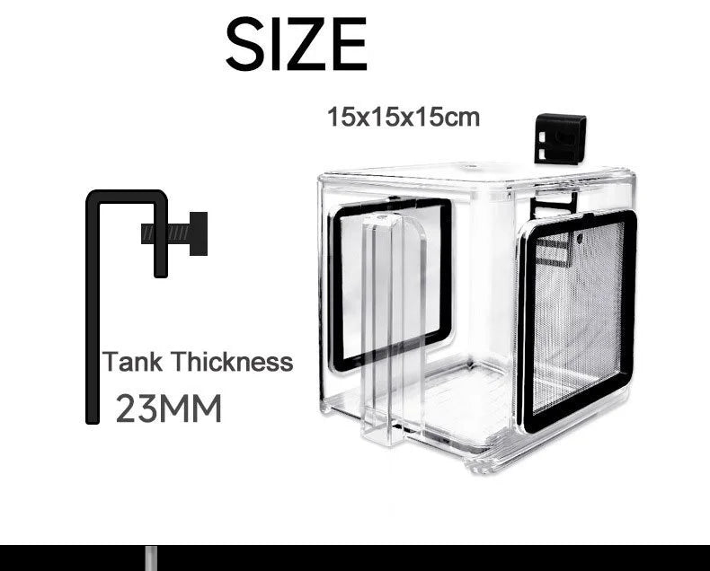 Aquarium Fish Tank Acrylic Isolation Box Stainless Steel Mesh Pneumatic Spawning Incubation Box Ornamental Breeding Room Small