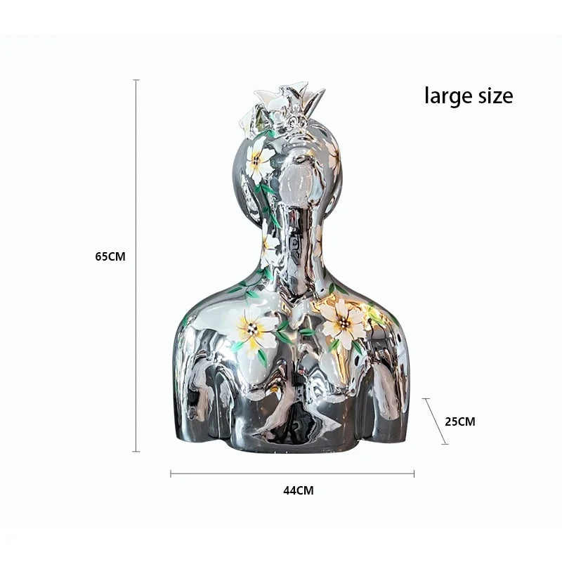 Decorati Statue Home Decor Creative Half Body Abstract Goddess Electroplated Painted Portrait Ornaments in Living Room Sculpture