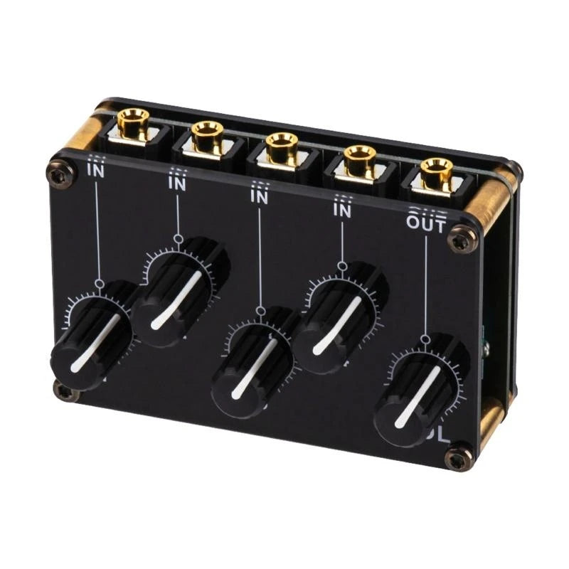 573A 4 Channel Line Mixer Portable Passive Analog Sound Mixing Console Highest Sound Quality Stereo Mixer