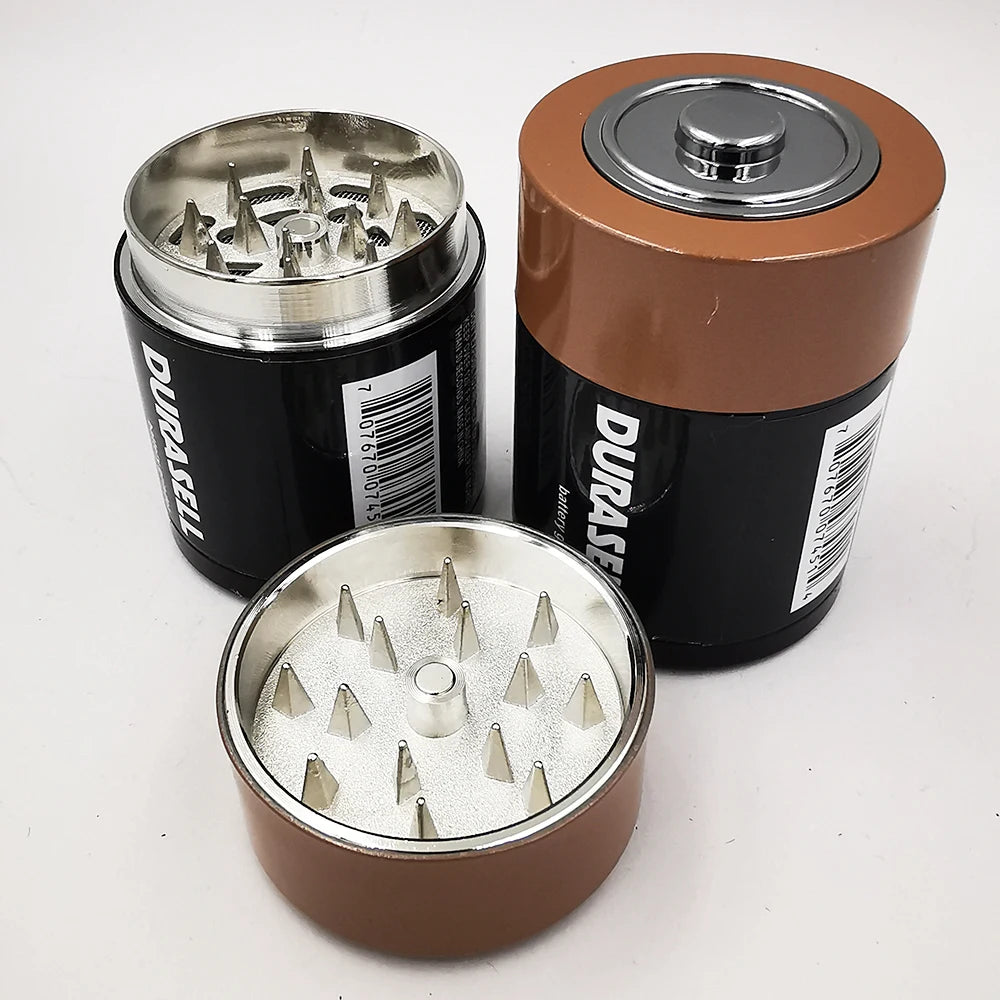 Battery Shaped Metal Herb Grinder Style 3 layers Tobacco Grinder Tool
