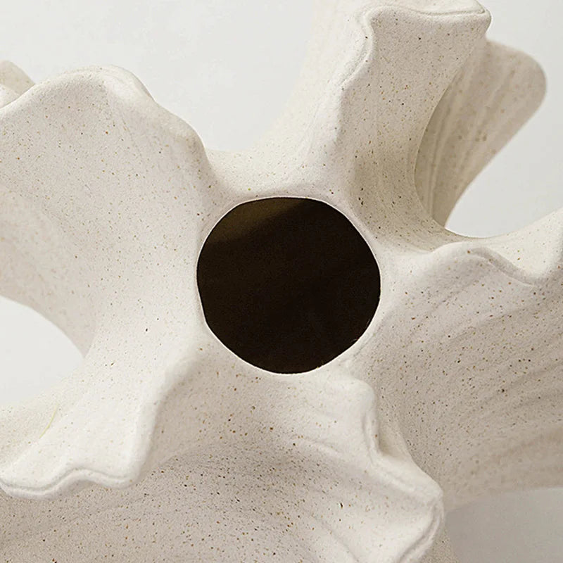 Ceramic Coral Vase Nordic Art Dry Flower Vase Pot Beige Matte Container for Flower Pampas Grass Living Room Tabletop Decoration