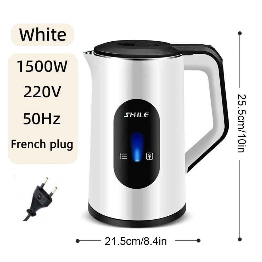 2.2L Stainless Steel Electric Digital Display Large Tea Kettle Auto-Shutoff Thermal Water Kettle 1500W Fast Boil Boil Water Pot