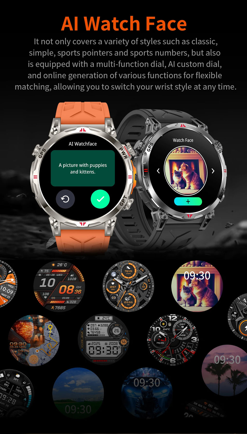 2026 New Outdoor GPS Sports Smartwatches Men Compass 10ATM Waterproof 24/7 Health Monitoring Chat GPT Bluetooth Call Smart Watch