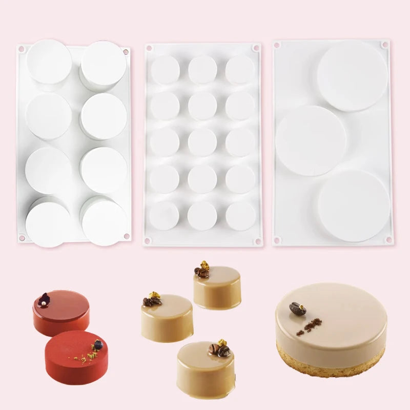 Cylindrical French Mousse Cake Mold Silicone Chocolate Mold Food Grade Kitchen Baking Tool Soap Mold Dessert Making Tools