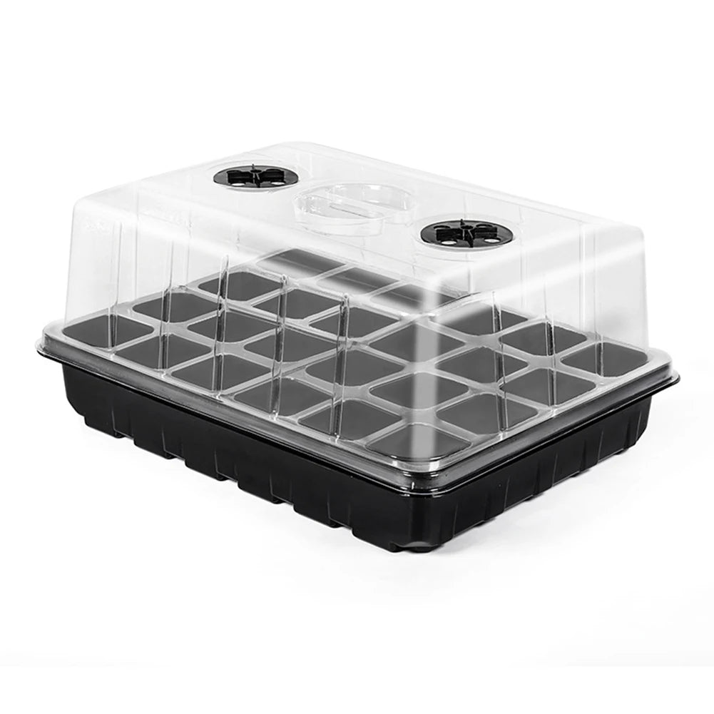 12/24/48 Holes Seed Starter Trays Gardening Seedling Pot Humidity Dome Plant Pot Garden Accessories Hydroponics Growing System