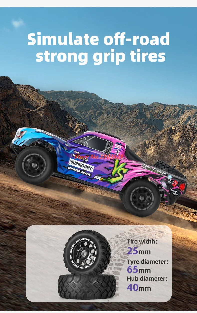 70KM/H Brushless RC Short Car 1/16 Brushless 4WD RC Short Course TruckIndependent SuspensionFull Ball Bearings Metal Driveshaft