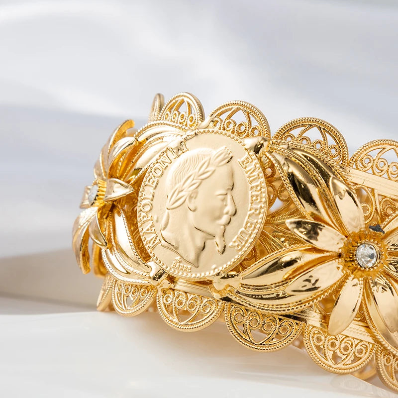 Arab Gold Color Bangles For Women Dubai Bride Crystal Wedding Ethiopian Bracelet Africa Bangle