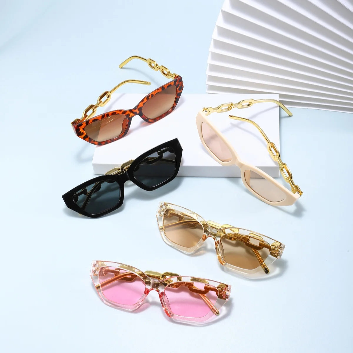 5pcs European and American retro style men's and women's fashionable sunglasses, trendy and versatile, suitable for summer sun s