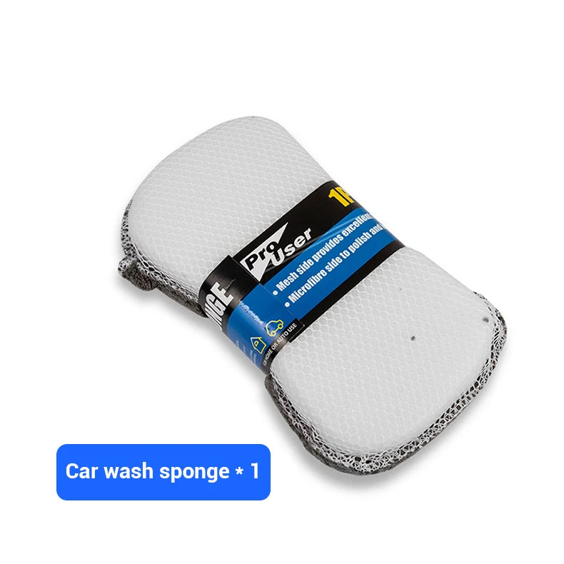 9pcs Car Wash Cleaning Kits Microfiber Towels Blush Sponge Wash Glove Polish Care Applicator Pads Auto Detailing Washing Tools