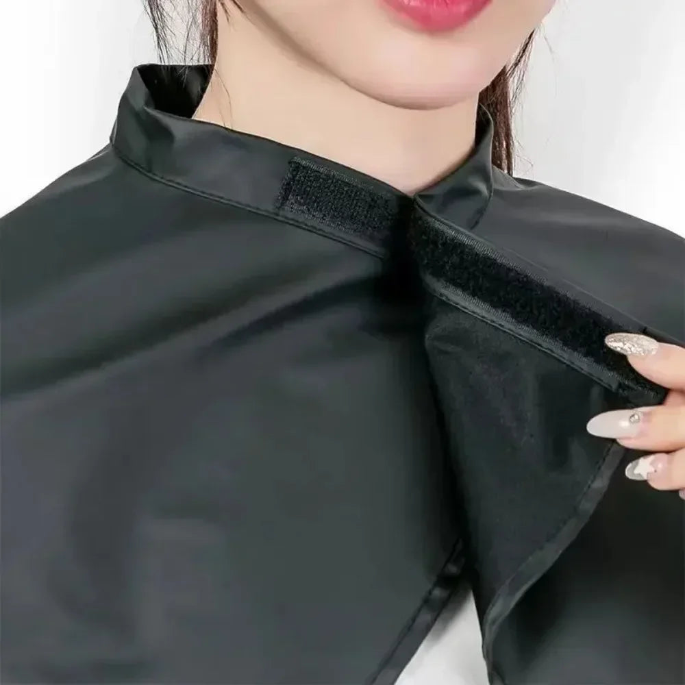 Black Short Square Hairdressing Cape – Professional Salon Barber Hair Cutting Wrap & Dyeing Tool
