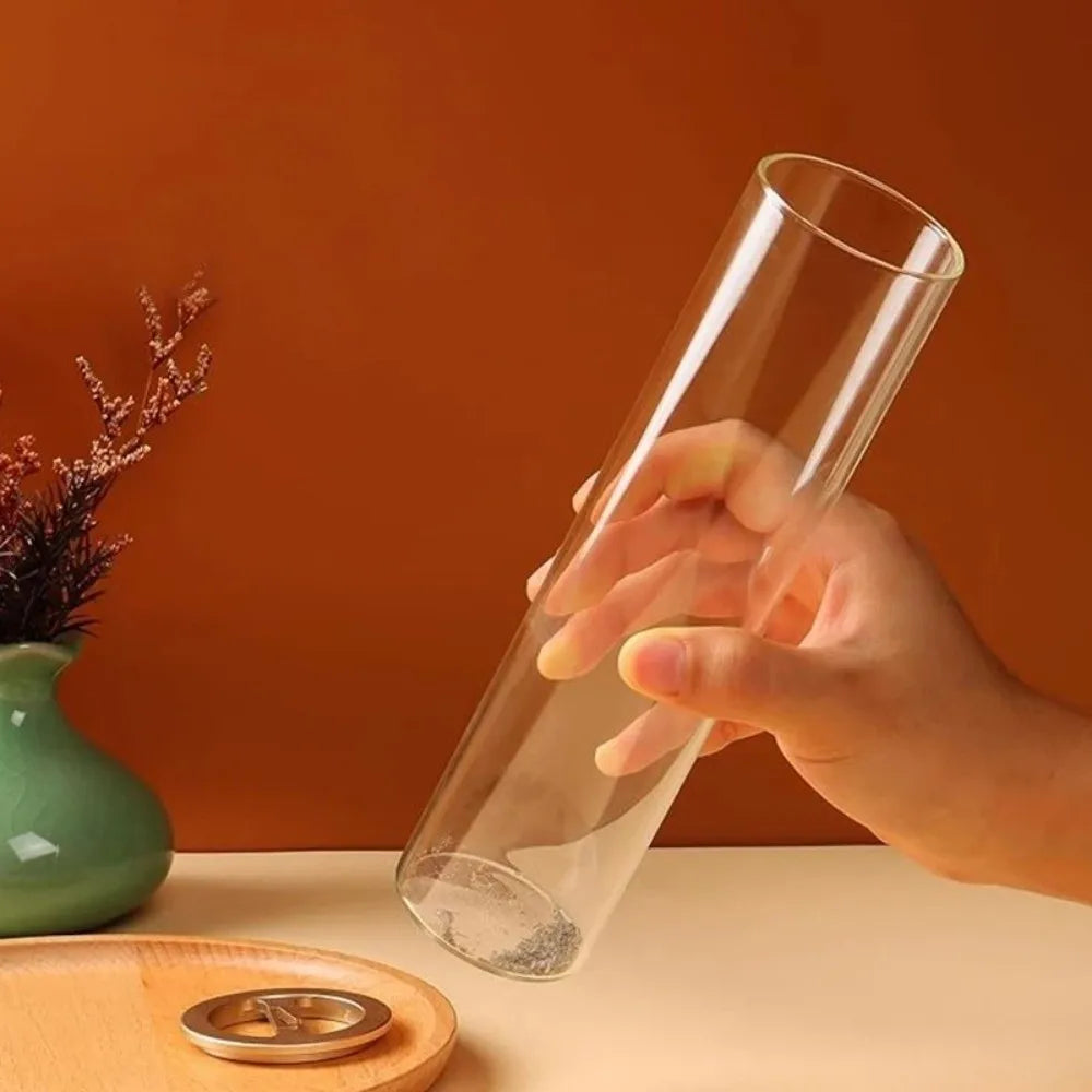 Cylindrical Shape Incense Stick Stand Transparent Minimalist Glass Incense Burner Zen Style Upside-Down Incense Holder