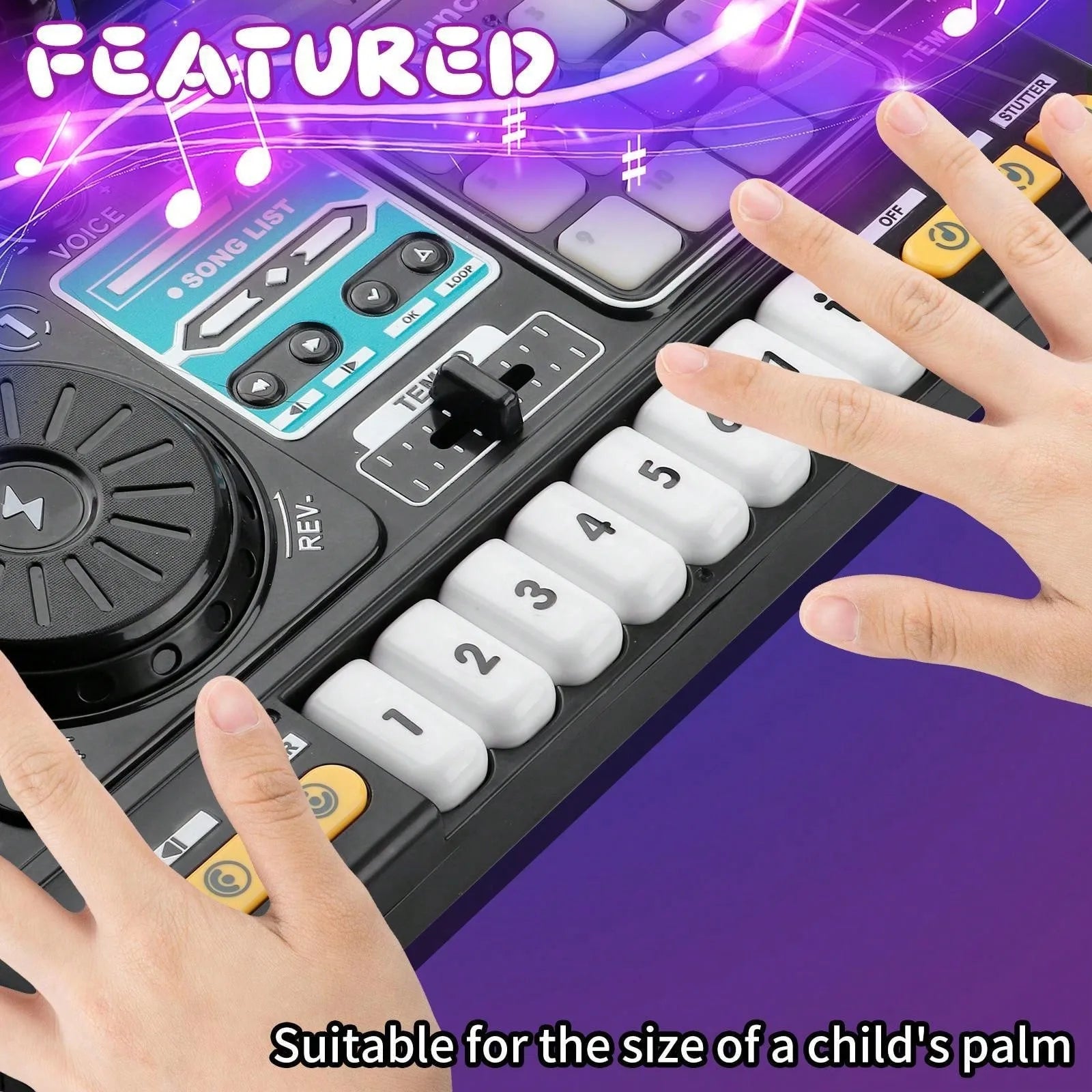 DJ Mixer for Kids, Toddler DJ Mixing Table with DJ Turntable, Game Mode, Light & Speed Control and Microphone, Gifts for 3 4 5 6