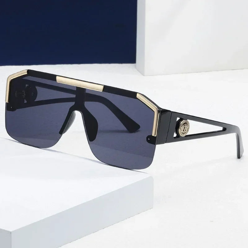 2025 Luxury Big Square Sunglasses Women Brand Designer Retro Blue Sun Glasses For Female Oversized Black Shades Oculos UV400