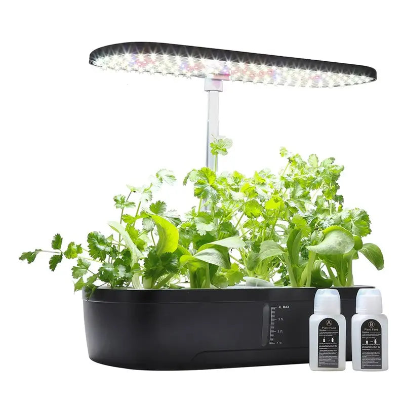ABUO-New Indoor Hydroponic Grow System With 12 Holes Full Spectrum LED Grow Light Automatic Pump For Herbs Vegetables EU Plug