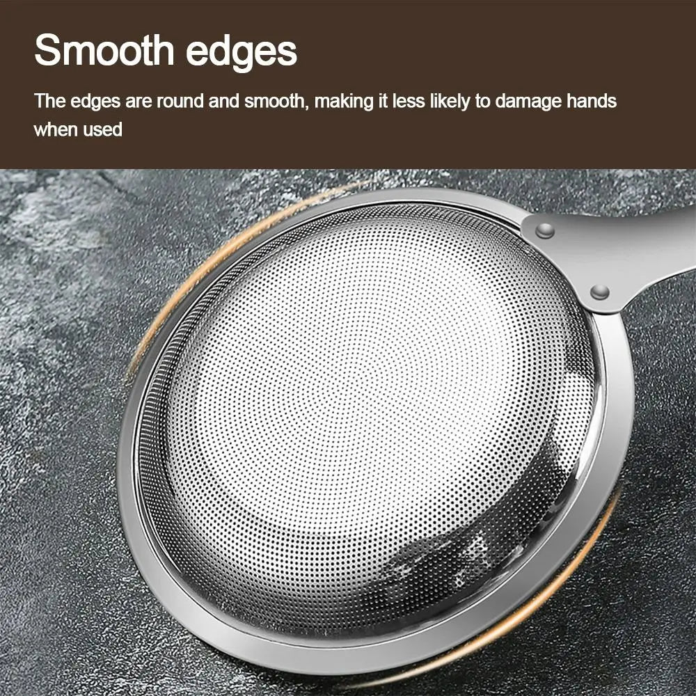 304 Stainless Steel Fat Skimmer Spoon Fine Mesh Grease Foam Removing Oil Dregs Fishing Percolator Fried Food Net Strainer
