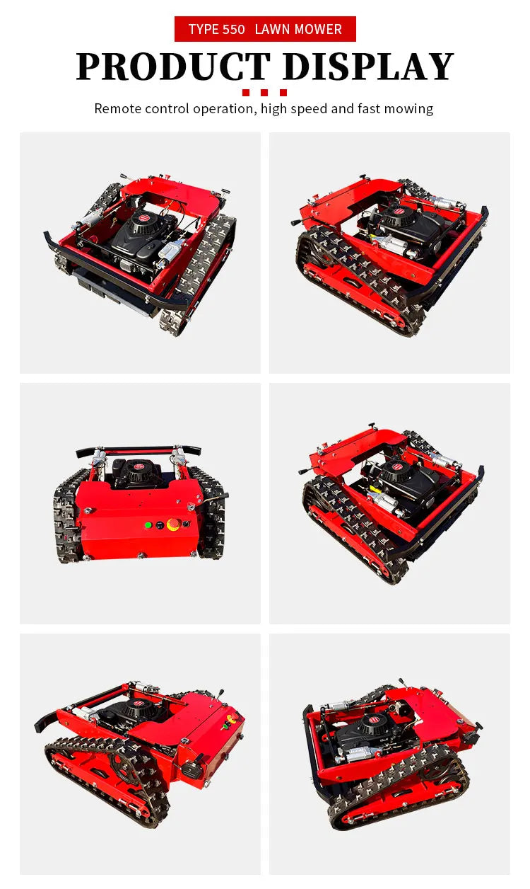 Customized remote-controlled lawn mower robot for farm weeding, easy grass cutting and shredding machine