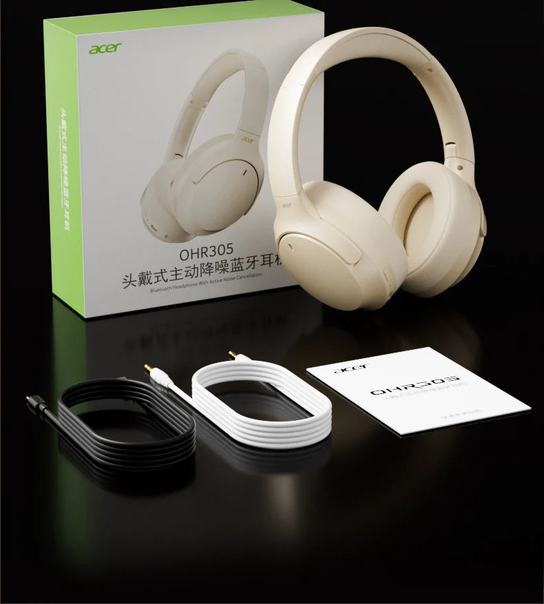 Acer OHR305 ANC Wireless Headphones Head Tracking 3D Spatial Audio -42dB ANC Bluetooth 5.4 HIFI Headset ENC HD Mic Low-Latency
